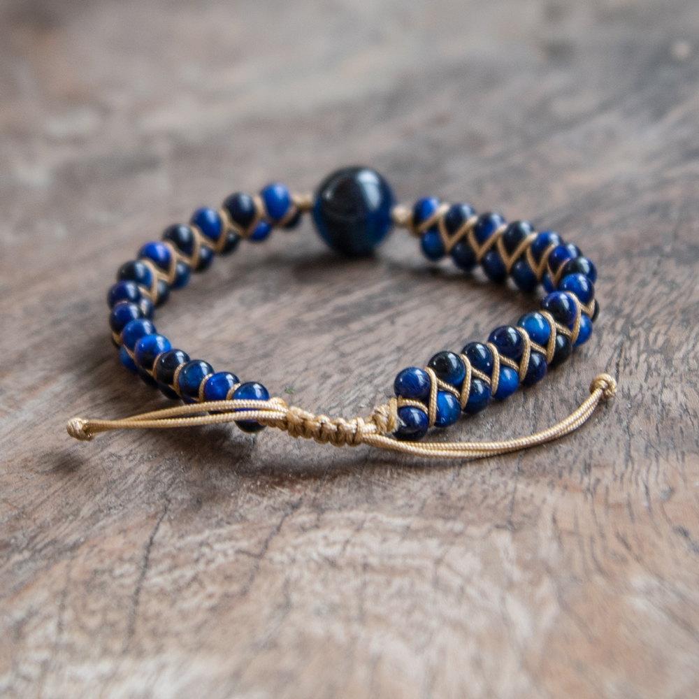 bracelet gem stones blue vegan