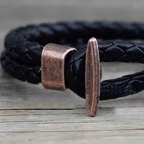 bracelet men leather black