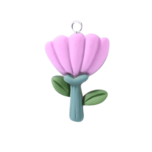 sieraden maken bedels hanger paarse bloem