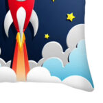 Kussenhoes Kinderkamer Raket Rood - Moodadventures