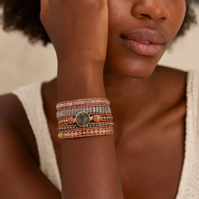 wikkel amband bohemian sun crystal