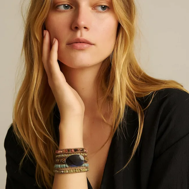 wikkelarmband misty blue