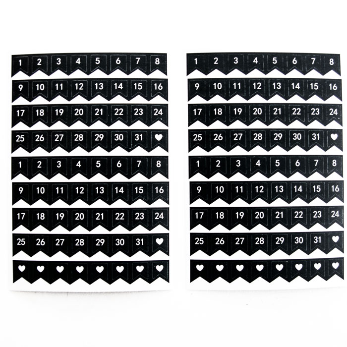 set van 8 stickervellen bullet journal 5 stickers kalender