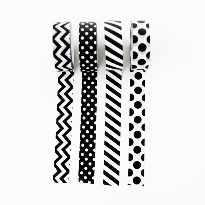 onregelmatig hier Leesbaarheid Washi Tape Dots and Stripes 4 Rolletjes - Moodadventures
