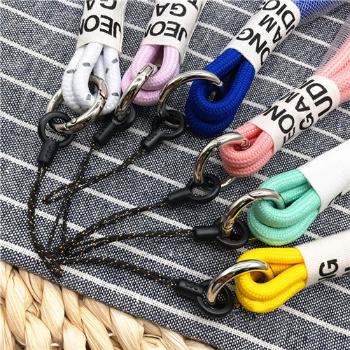keycord neon roze wit ring 2 1