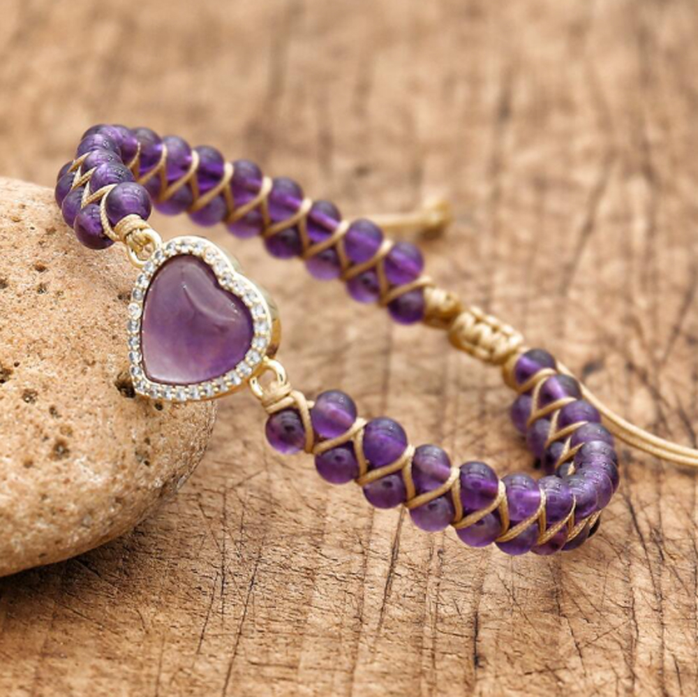 armband hearts purple