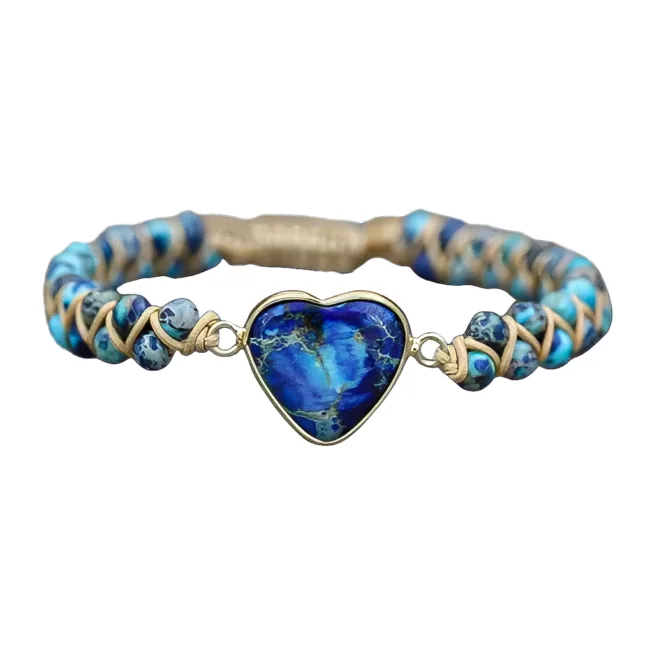 armband heart Jaspis Blue