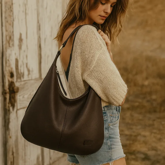 schoudertas Jules donkerbruin