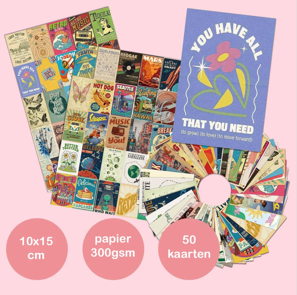 NAKUPENDA Wandcollage Set 50 Stück WandCollage Kit Beige Indie Room