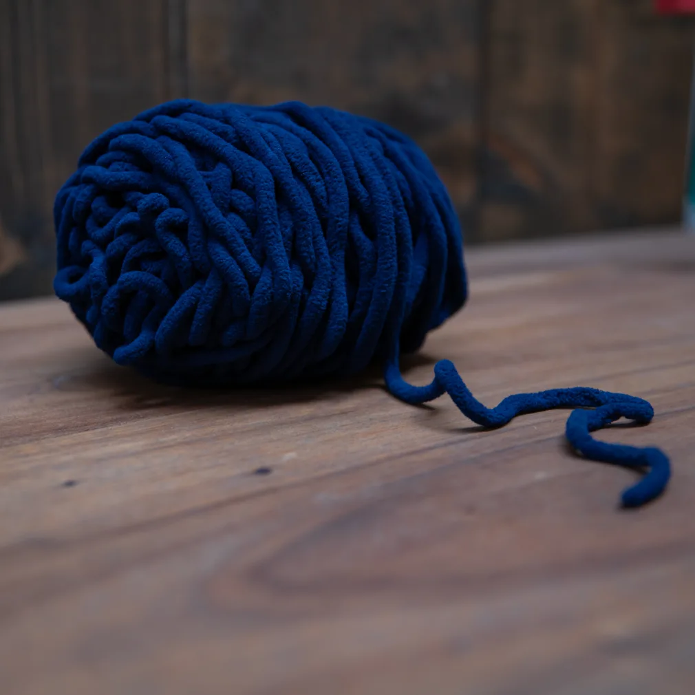 dikke chunky wol voor haken donkerblauw