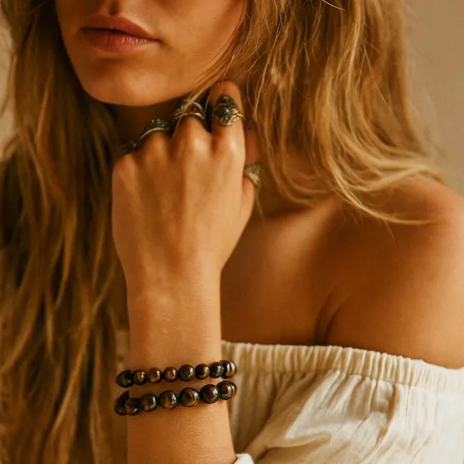 armbanden set van 2 tijgeroog