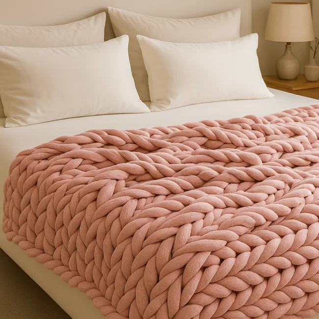 chunky woondeken roze