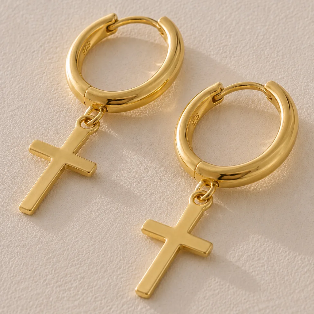 oorbellen goud kruisje 4 oorbellen goud kruisje