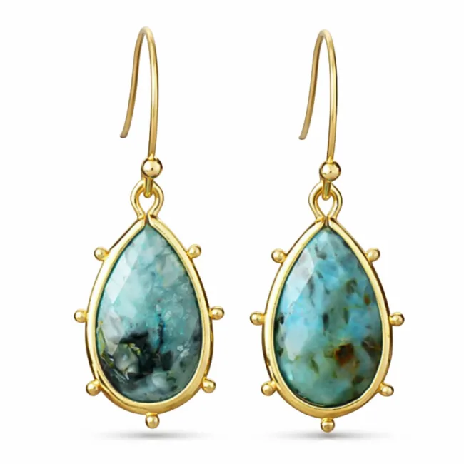 oorbellen edelsteen Afrikaanse turquoise