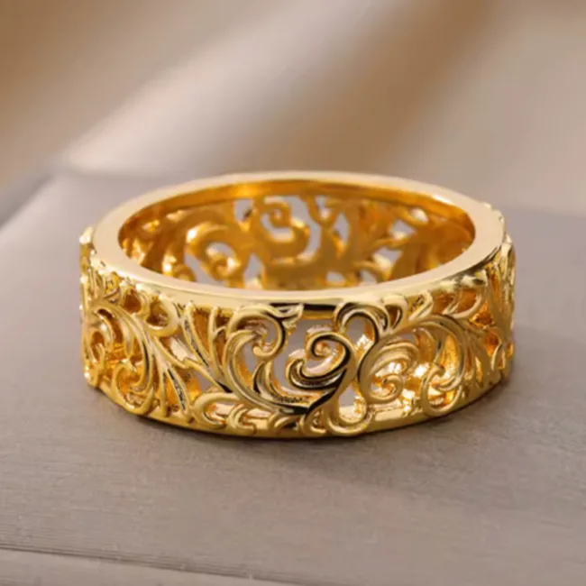 ring bloemen goud