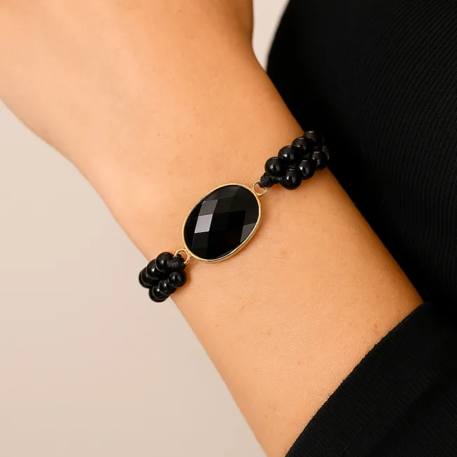 armband agaat zwart