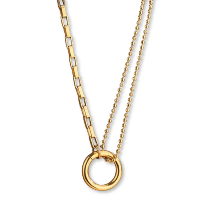combi-ketting-goud-cirkel