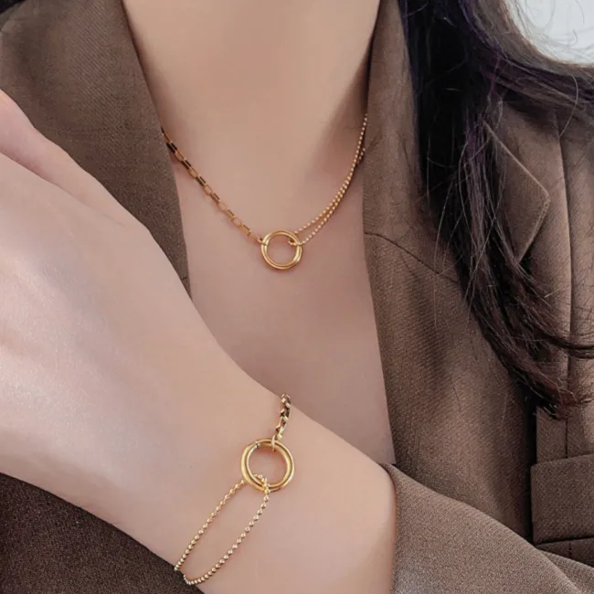 combi-ketting-goud-cirkel