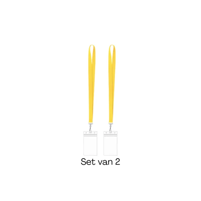 Keycord met Pashouder Geel - Set van 2