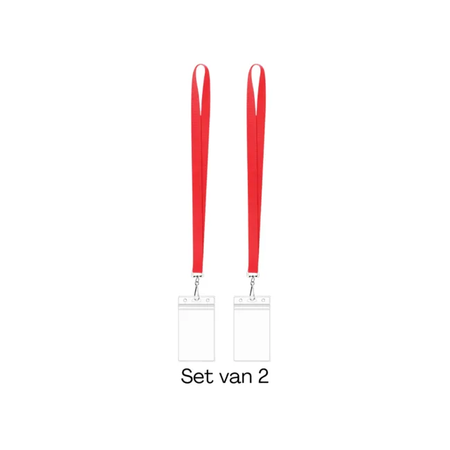 Keycord met Pashouder Rood - Set van 2
