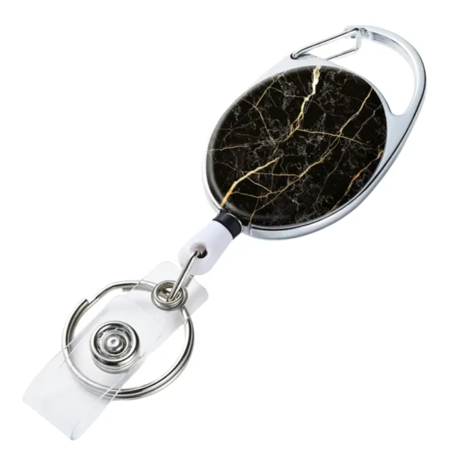 Badgehouder RVS Black Marble