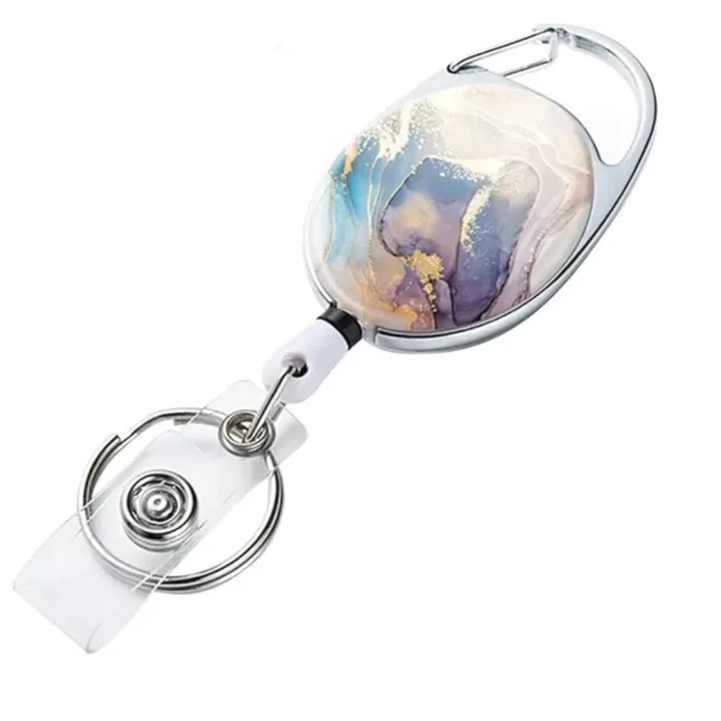 Badgehouder RVS Purple Marble