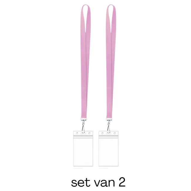 Keycord met Pashouder Roze - Set van 2