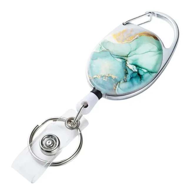 Badgehouder RVS Turquoise Marble