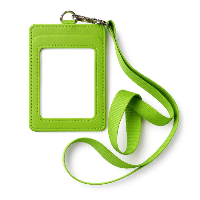 keycord met pashouder groen vegan leer