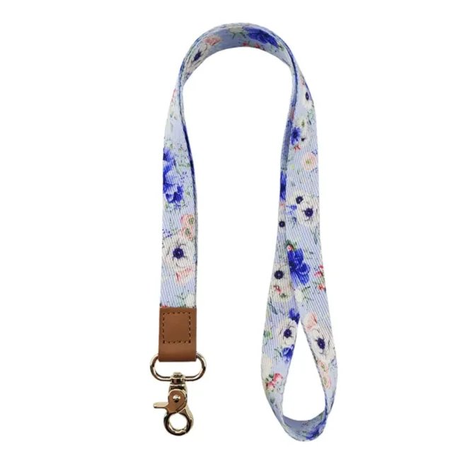 Keycord Bloemen Lichtblauw