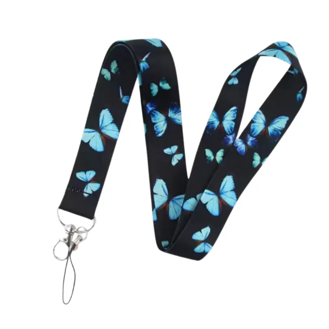 keycord blue butterflies