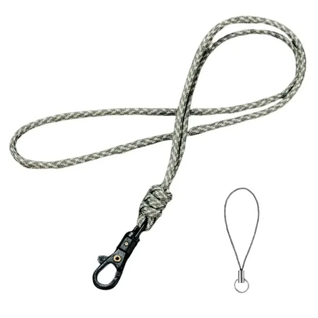 Keycord Donkergroen-Zand Geknoopt