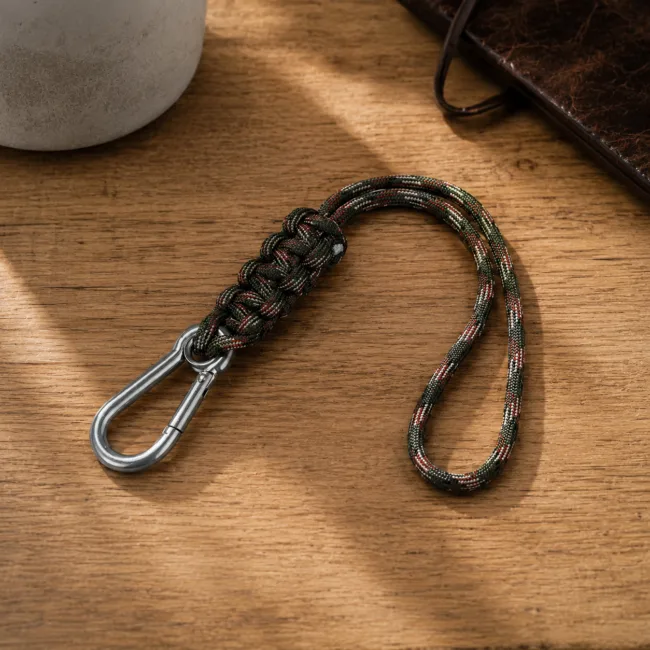 keycord donkergroen crème rood