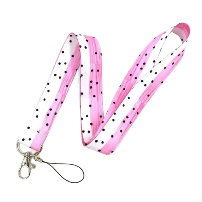 keycord dots pink white