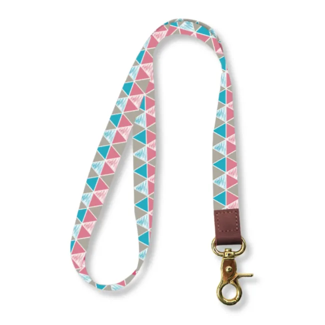 Keycord Driehoekjes Blauw Roze