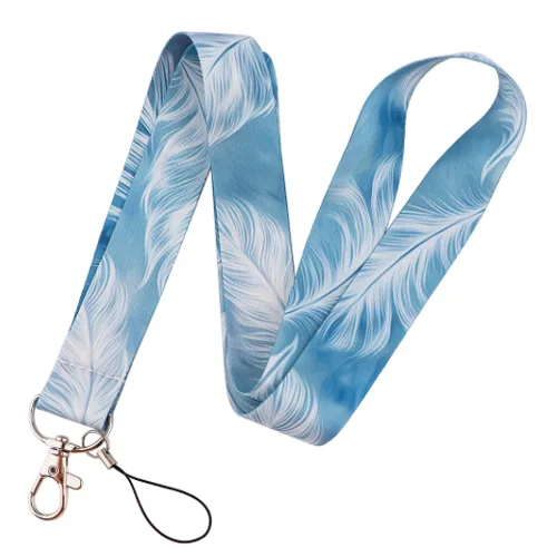 keycord blue feathers