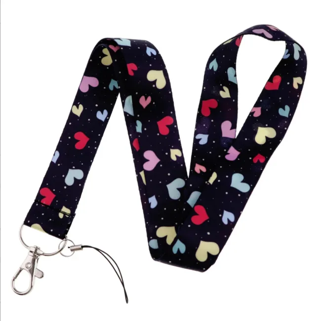 keycord hartjes zwart gekleurd