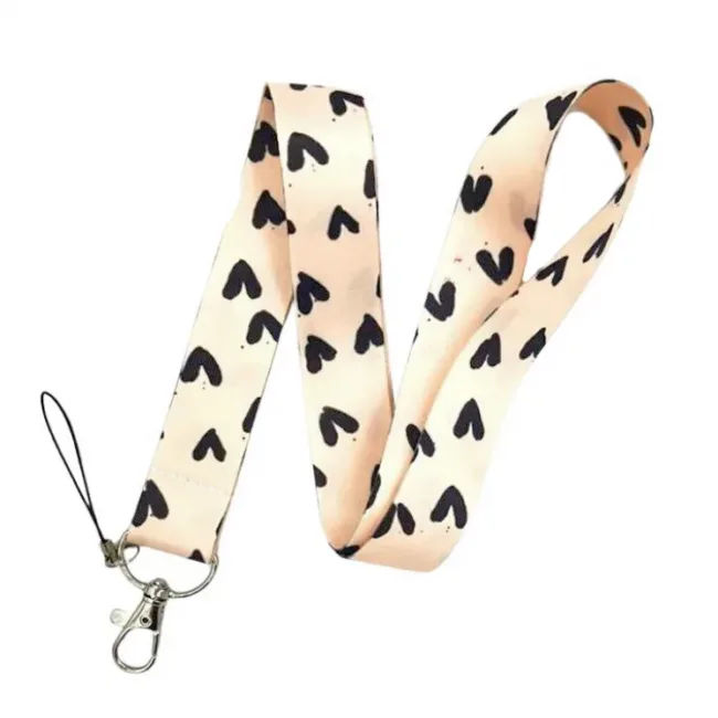 Keycord Hartjes Roze-Zwart