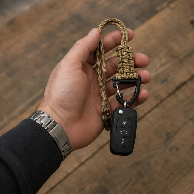 keycord haak-clipsluiting khaki