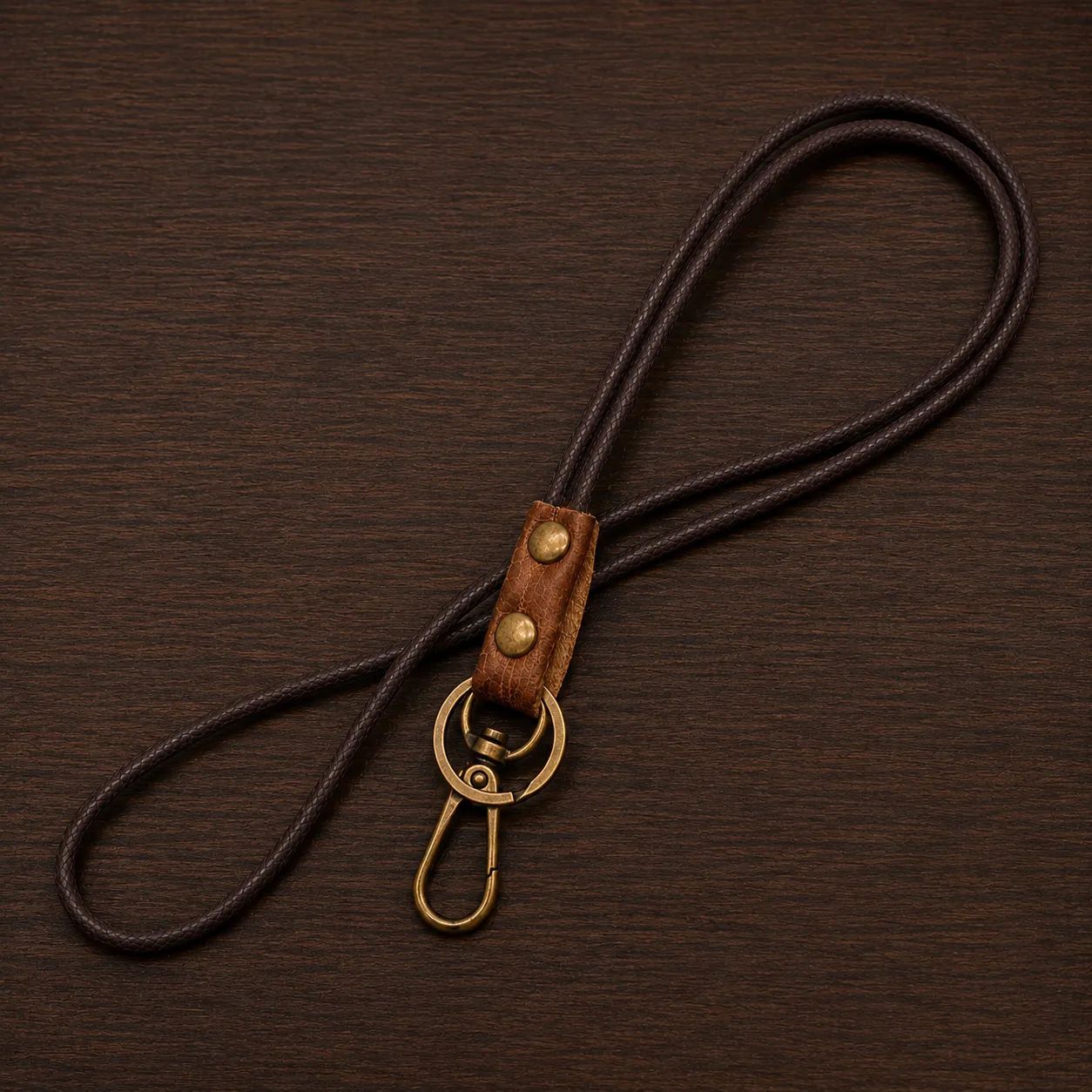 keycord bruin leer ring + haak 4 keycord leer haak ring