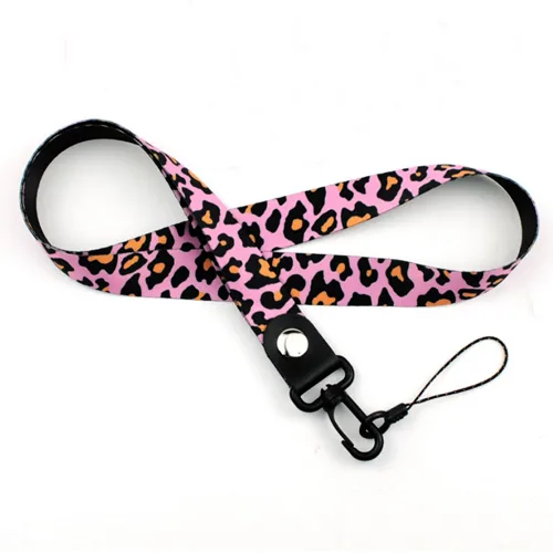 Keycord Luipaardprint Roze M