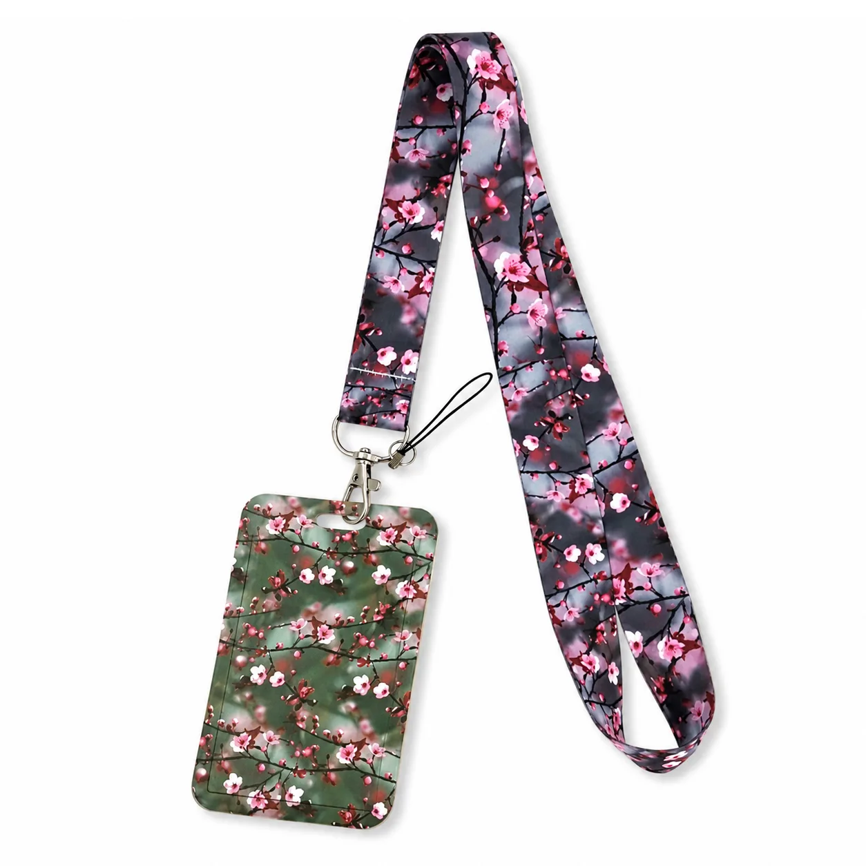 keycord met pashouder cherry blossom grey 3 keycord met pashouder cherry blossom grey