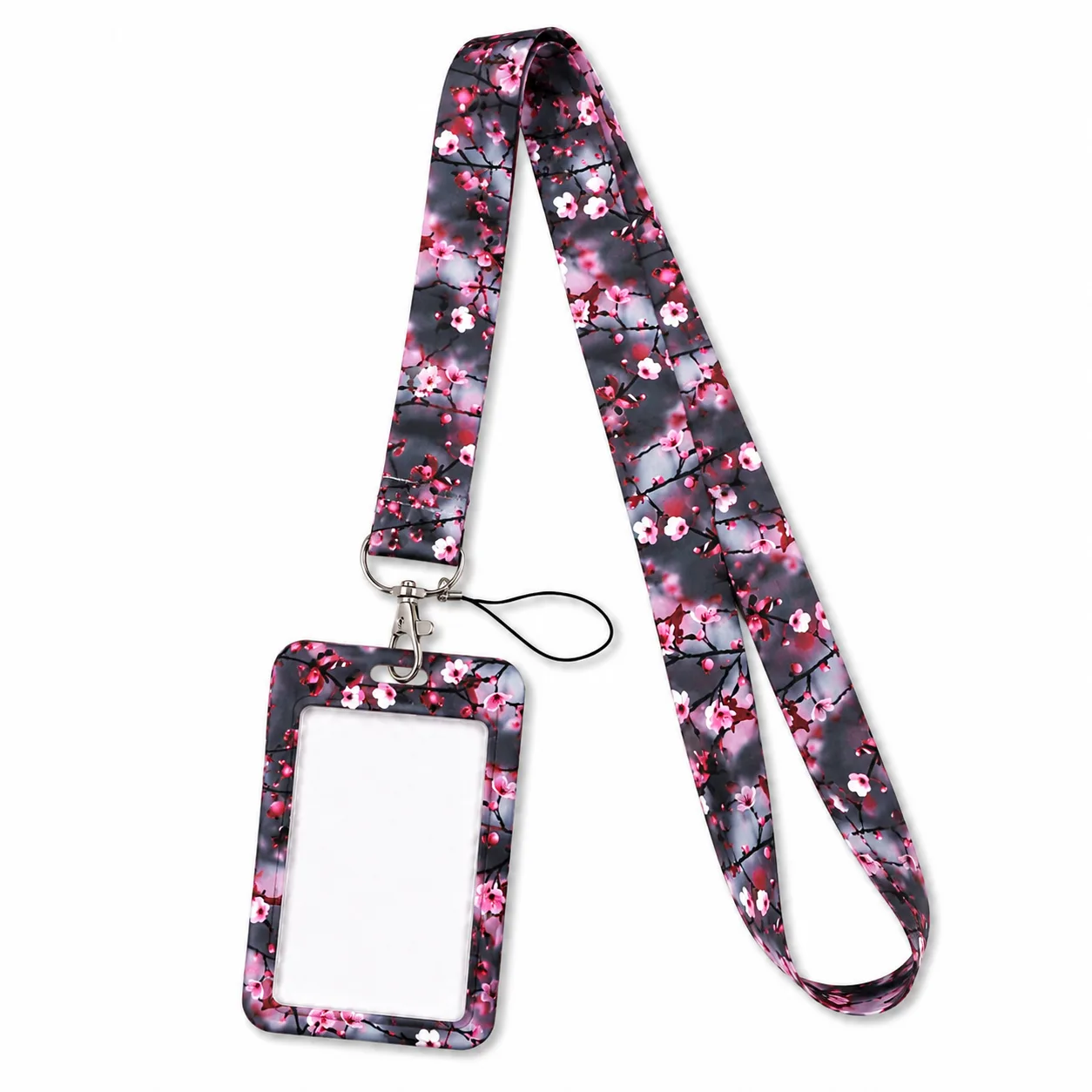 keycord met pashouder cherry blossom grey 1 keycord met pashouder cherry blossom grey