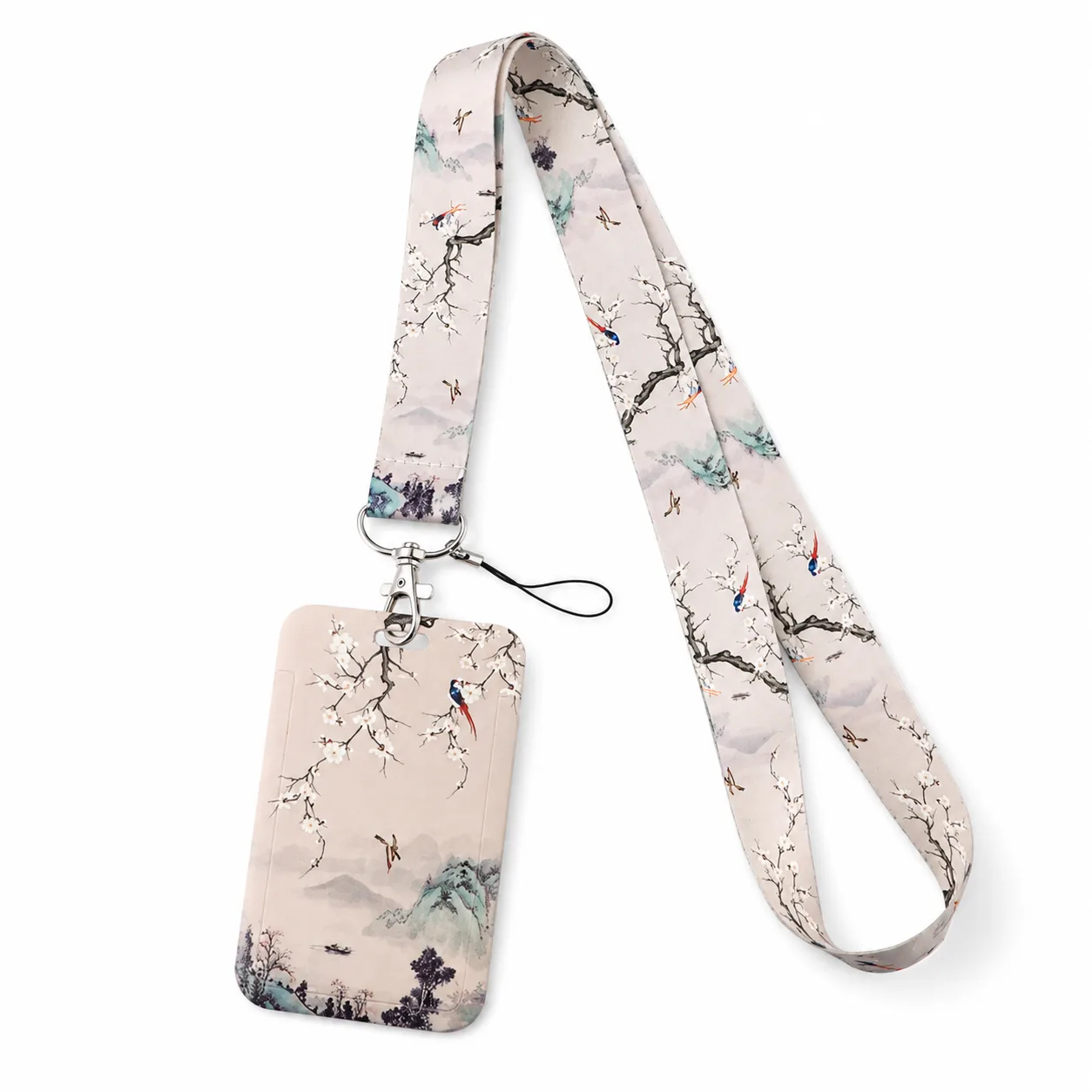 keycord met pashouder japanse vogels 3 keycord met pashouder japanse vogels