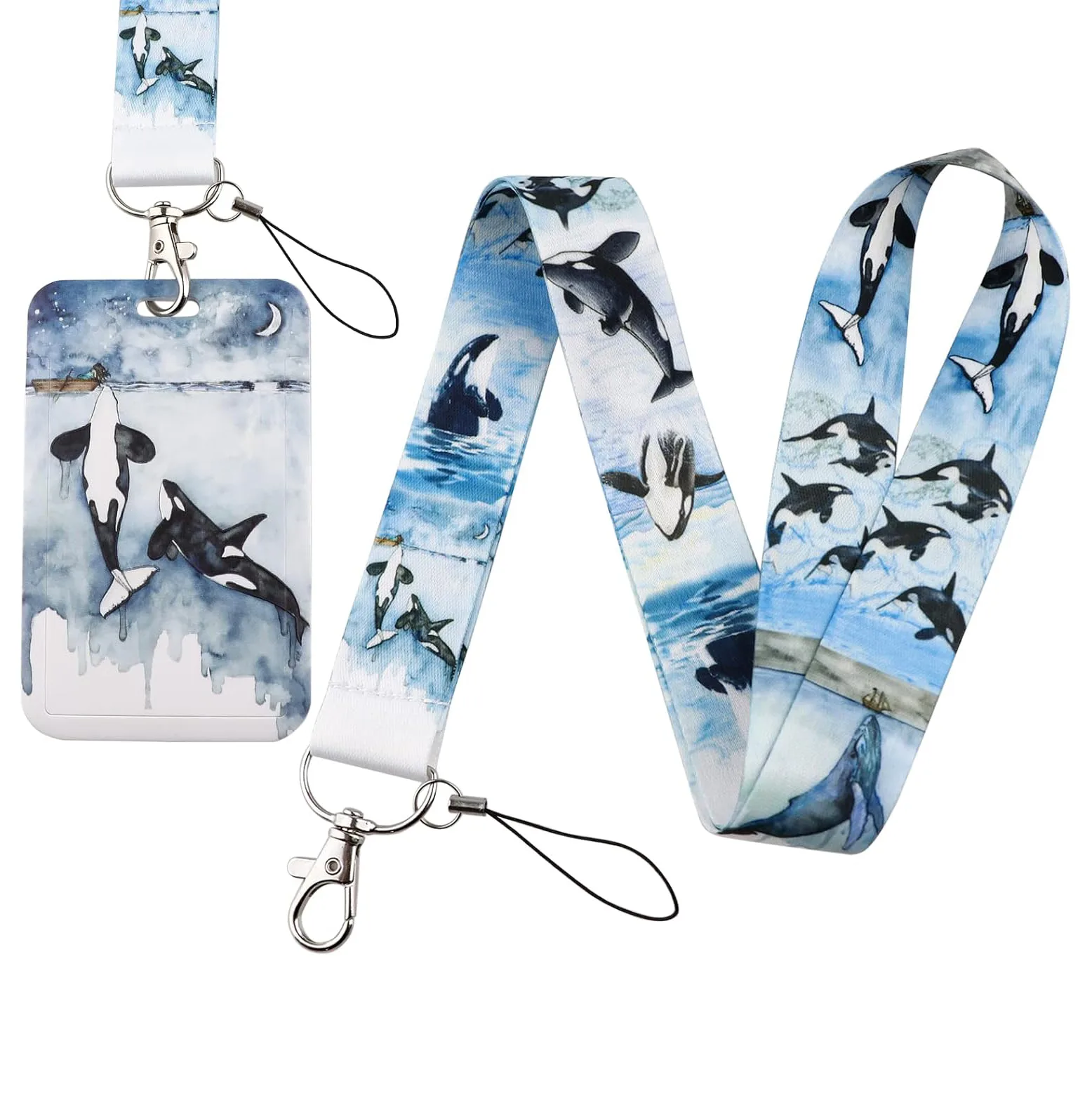 keycord met pashouder orka's 6 keycord met pashouder orka's