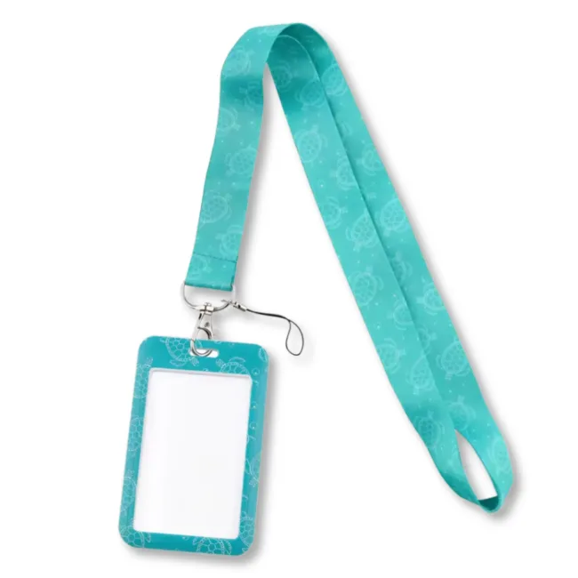 Keycord met Pashouder Schildpadden Turquoise