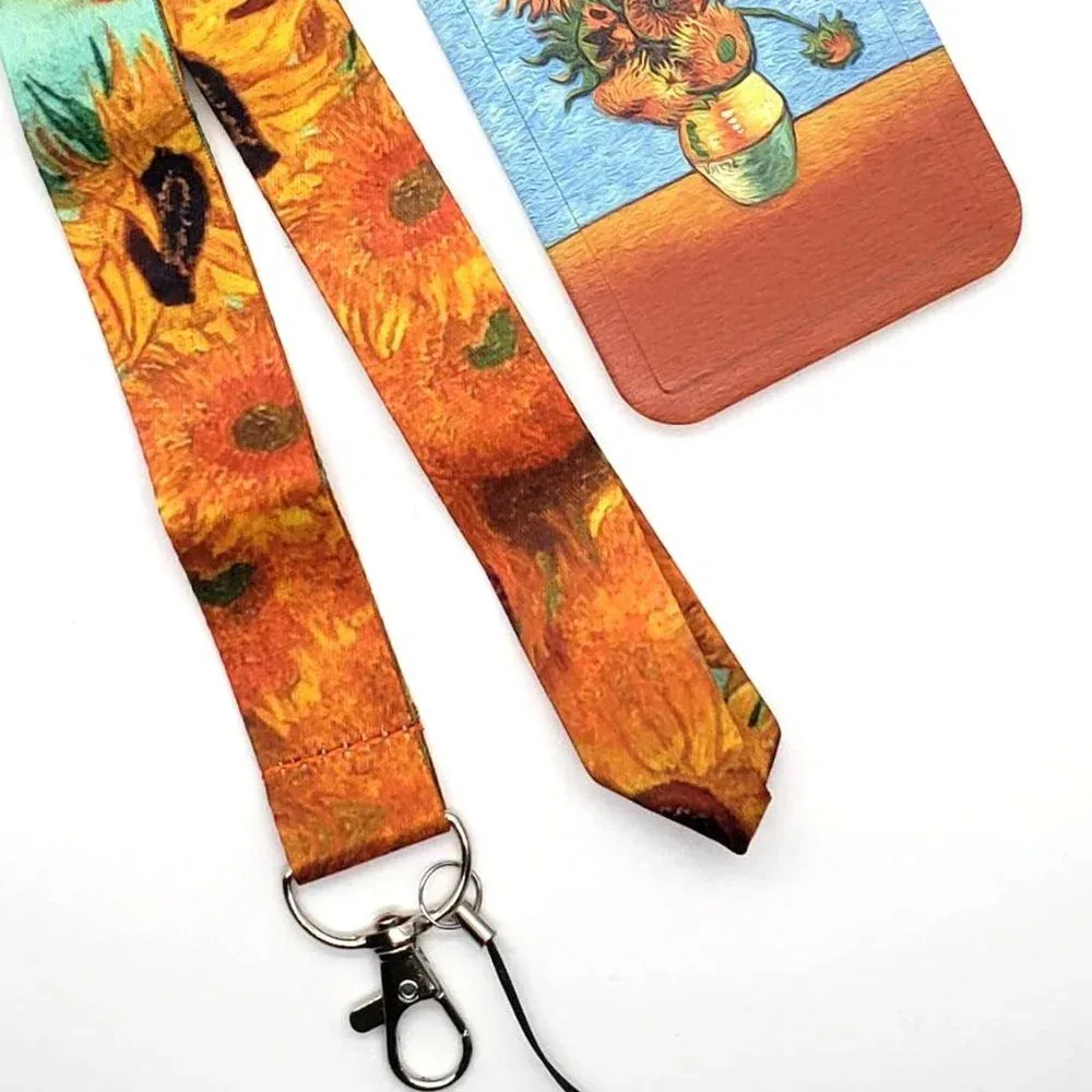 keycord met pashouder van gogh zonnebloemen 5 keycord met pashouder van gogh zonnebloemen