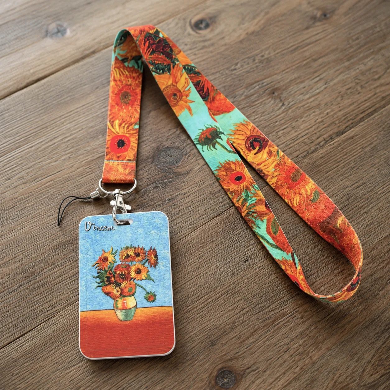 keycord met pashouder van gogh zonnebloemen 3 keycord met pashouder van gogh zonnebloemen