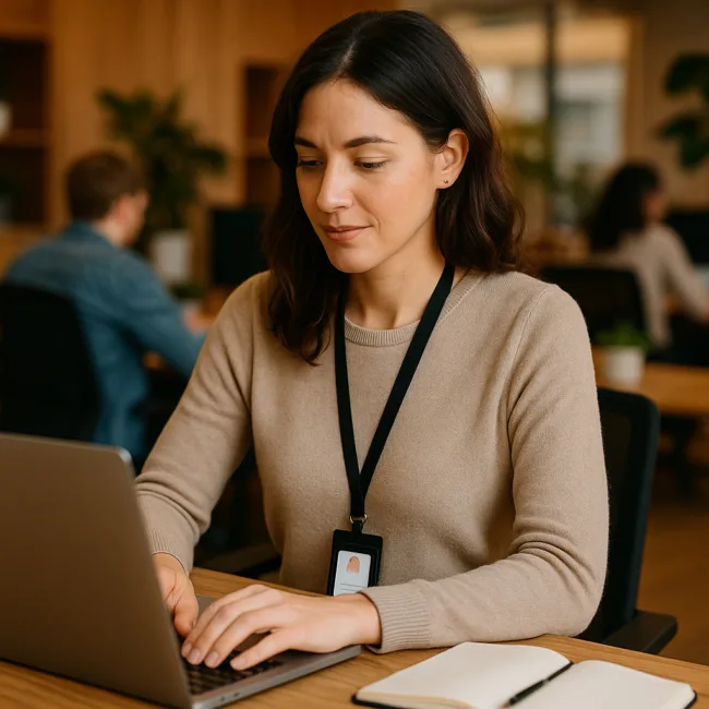 keycord met pashouder zwart vegan leer