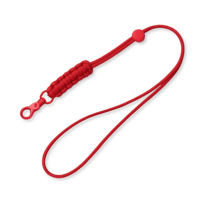 Keycord Nylon Gevlochten Rood
